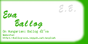 eva ballog business card